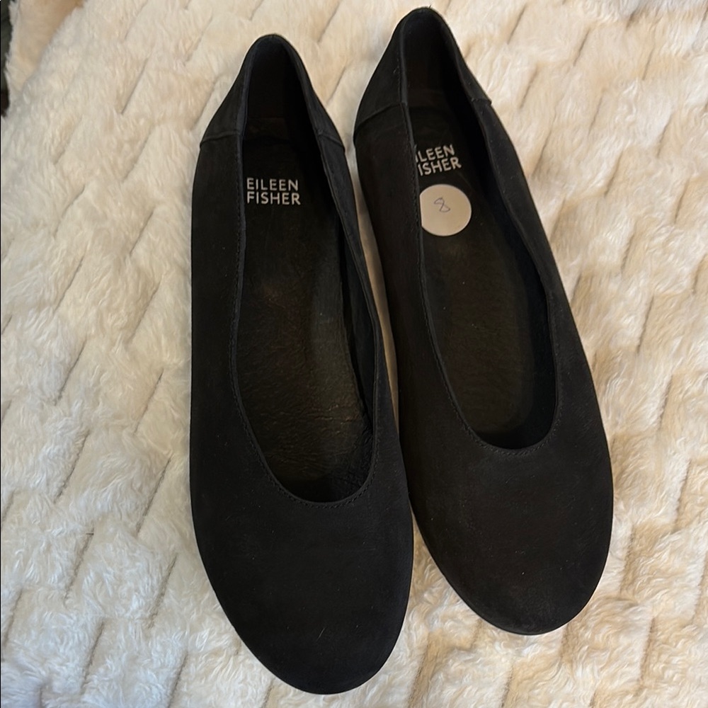 Eileen Fisher Black Minimalist Ballet Flats